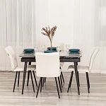 Стул обеденный Bari (2 шт. в упаковке), LT, велюр, молочный/черный, 4, 41х55х89 см | изображение 10