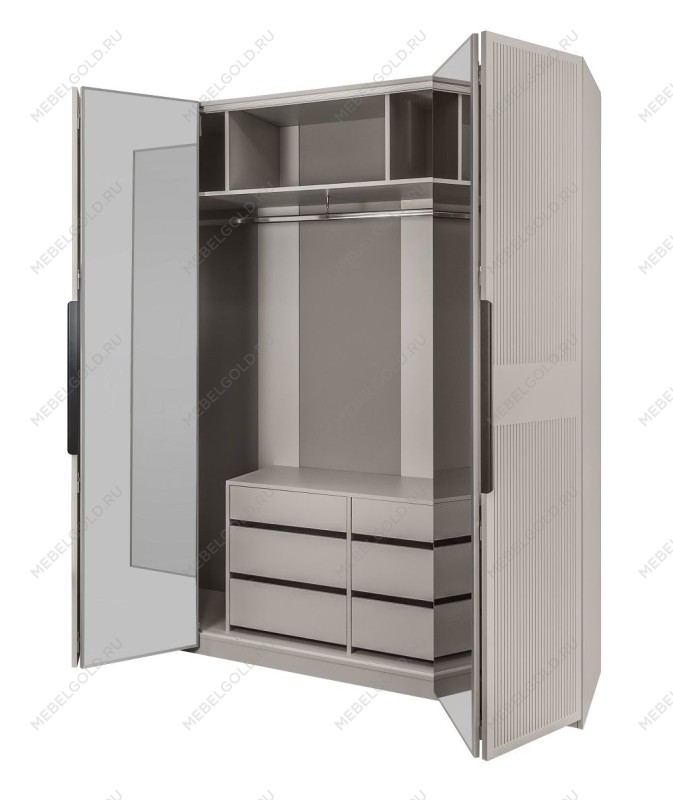 Шкаф Стелла 4-дверный светло серый камень | изображение 3