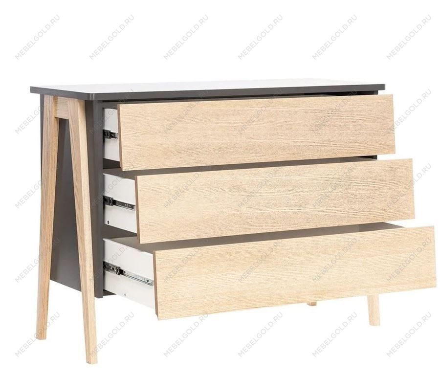 Комод Сканди 3 ящ. (Дуб / серый ясень) | изображение 1