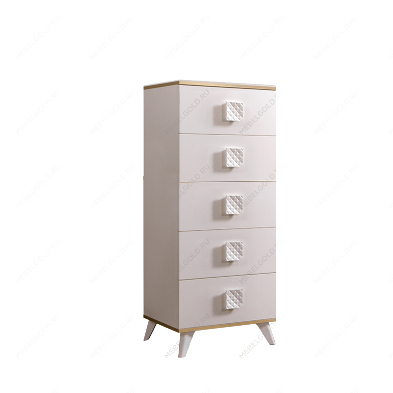 Комод узкий Диора слоновая кость/золото ДКМ-2