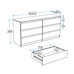 МАЛЬТА комод ИКЕА / IKEA 6 ящиков 160х76 сонома | изображение 4