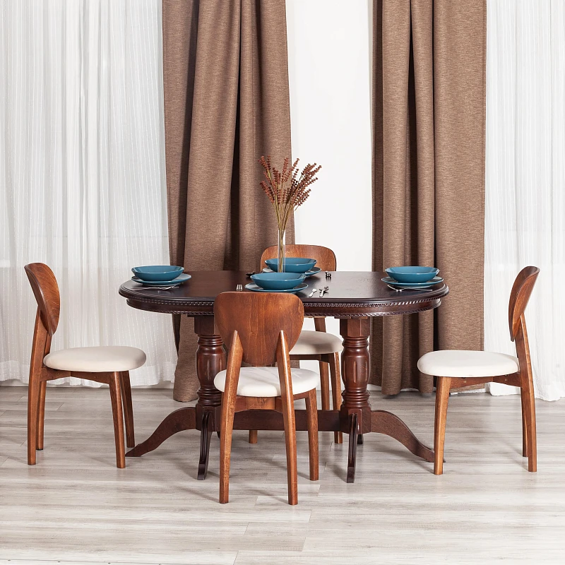 Стул DIAMANTE мягкое сидение, бук, 42x42x85см, коричневый, ткань Tenerife Cream | изображение 8