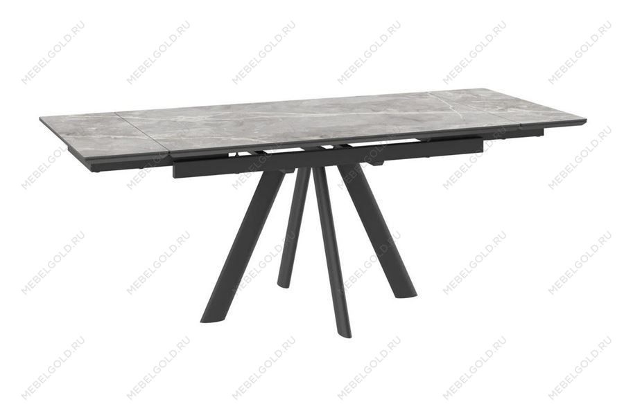 Стол с керамическим покрытием Джейтон-140 (Stone grey st cer/черный) 140(30+30)х85 | изображение 1