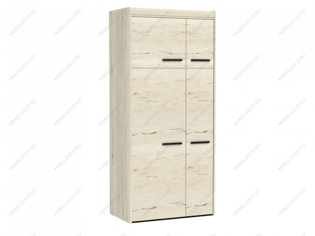 Шкаф М-1, 2-х дверный, Мале (900*530*2000) Дуб галифакс белый, 31207