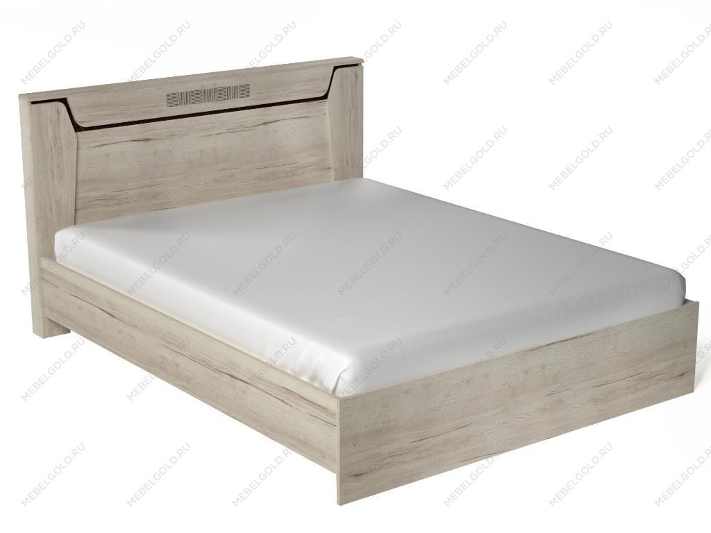 Кровать Люкс 1600 с подъемным механизмом, Мале (1660*2126*1000) Дуб галифакс белый | изображение 1