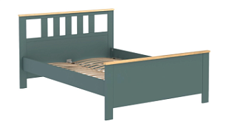 САГА кровать двойная 140х200 темно-бирюзовая/ясень
