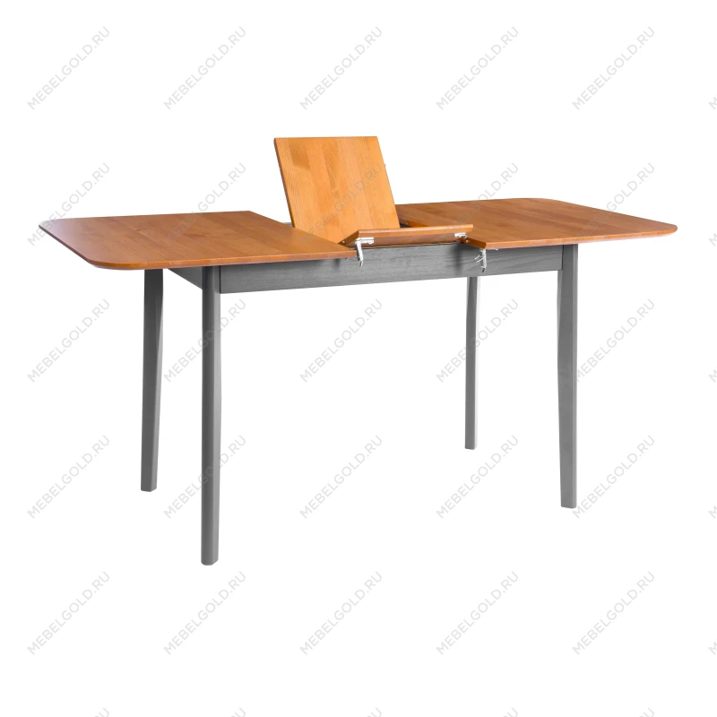 Стол Соната Люкс раздвижной/Sonata Lux extension table, массив сосны, антик /графит, 120-(150)х75х75 см | изображение 2
