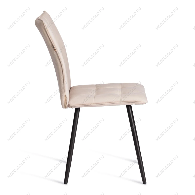 Стул обеденный Bari (2 шт. в упаковке), LT, велюр, бежевый/черный, 7, 41х55х89 см | изображение 1