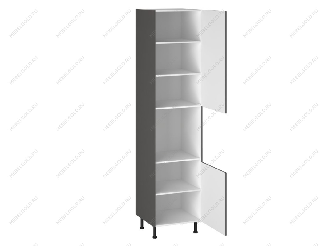 Шкаф-пенал 1080 ПГ-60 бока МДФ, Виста (600*586*2576) Экокожа Серый, 26702 | изображение 1