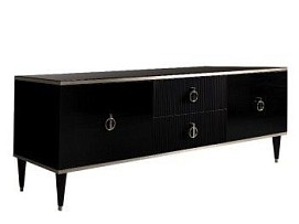 Тумба под телевизор Римини СОЛО (Черный/Серебро) РМТ-3(s)