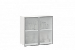 Шкаф кухонный 800 со стеклом Шервуд (Белый)