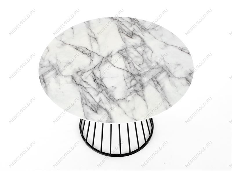 Стол обеденный Halmar BRODWAY (белый мрамор/черный) | изображение 1