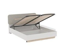 Кровать 1600 с темной мягкой вставкой и подъемным механизмом, Аврора (1756*2063*1049) Дуб Мария/Кашемир