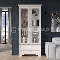 Шкаф с витриной Тиффани 2V2S вудлайн кремовый