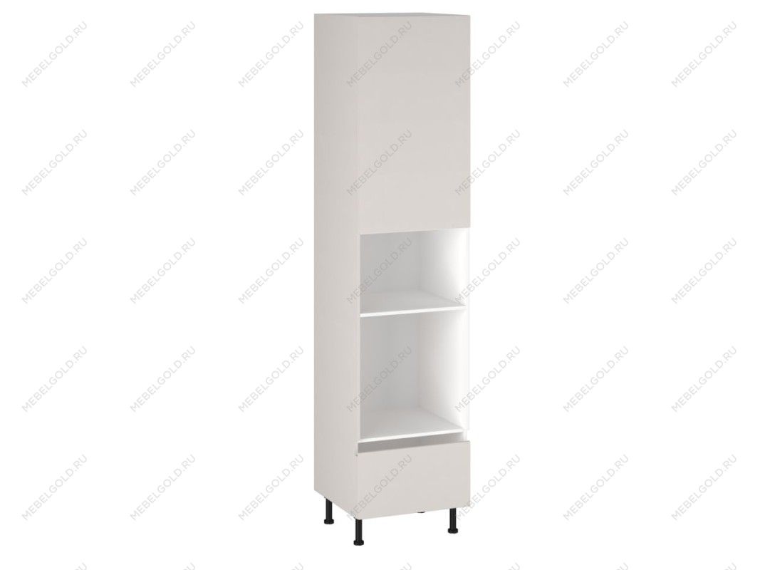 Шкаф-пенал 1080 П-1 бок левый МДФ, Виста (600*586*2576) Экокожа Белый, 26296