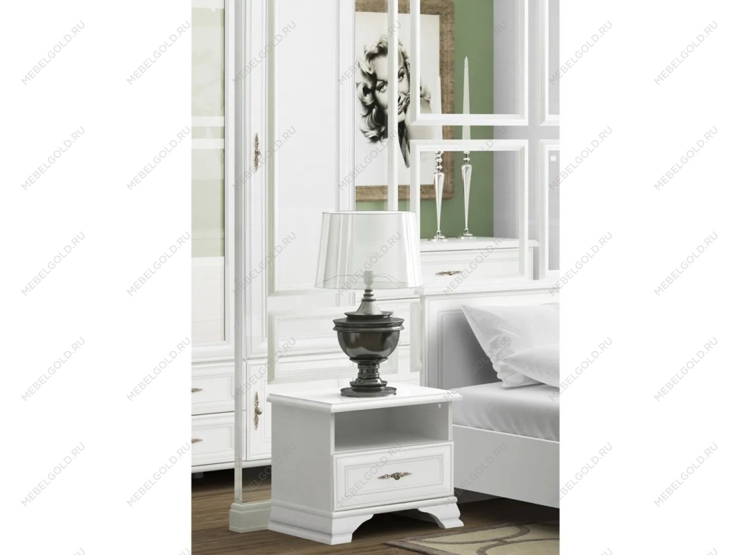 Тумба прикроватная Кентаки KOM1S белый | изображение 3