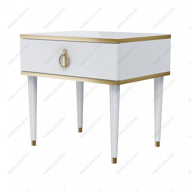 Тумба прикроватная Римини (Белый/Золото) РМТП-1
