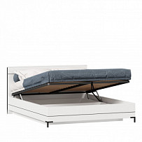 Кровать двуспальная 1600 с подъемным механизмом Норд (Белый/Черный)