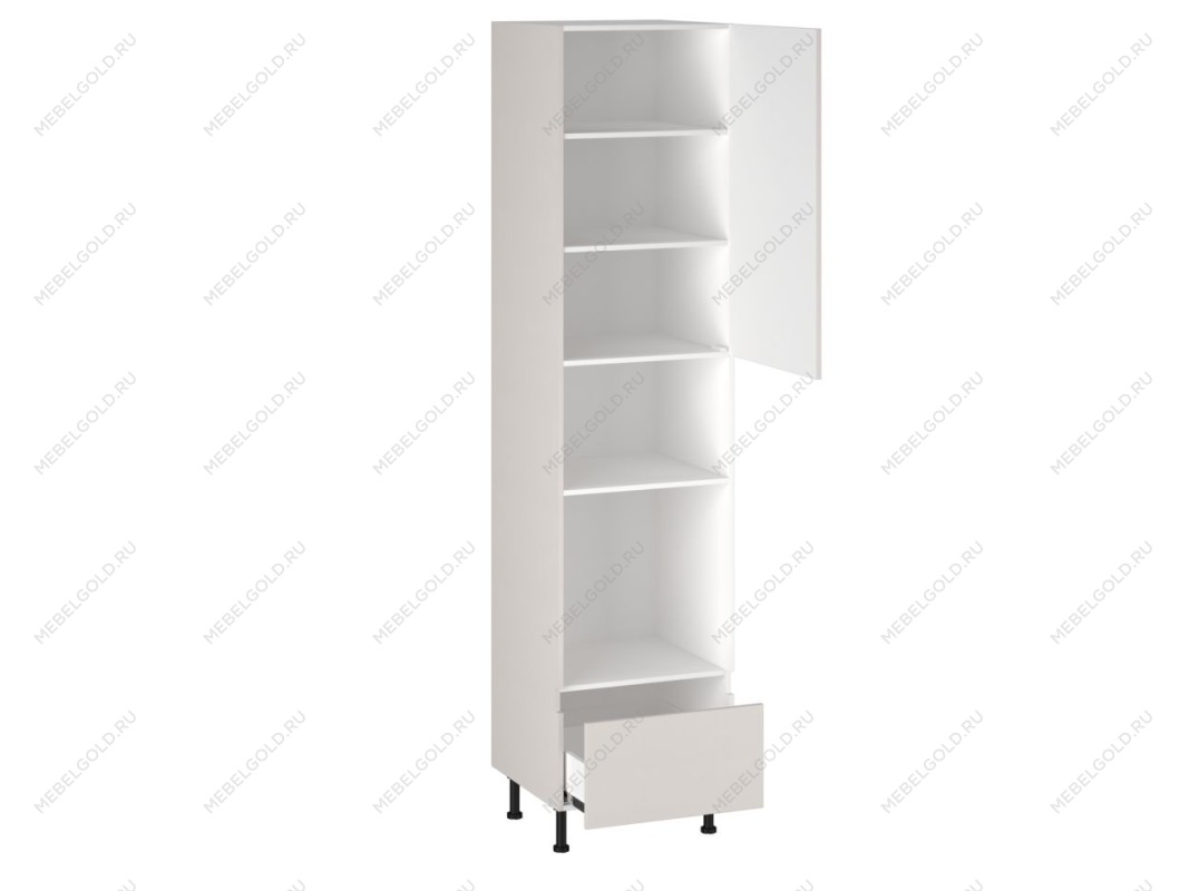 Шкаф-пенал 1080 П-1 бок левый МДФ, Виста (600*586*2576) Экокожа Белый, 26296 | изображение 1