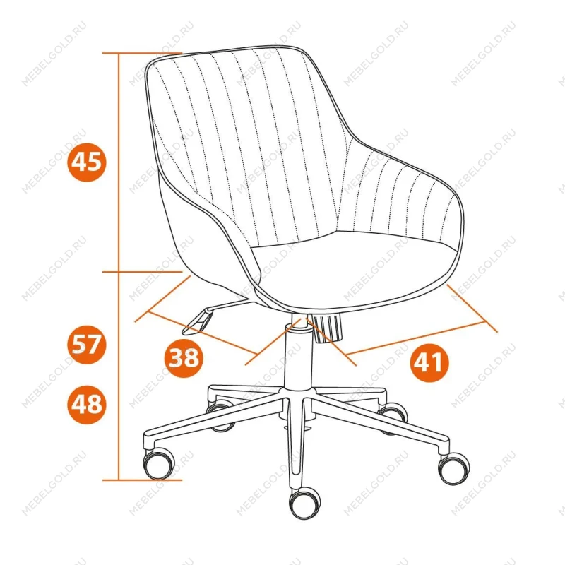 Кресло DUBLIN, велюр Clermon, бежевый, 40 | изображение 13
