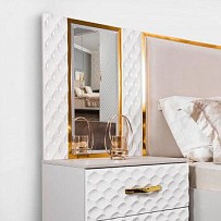 м. Марьина Роща - Зеркало Лара для прикроватной тумбы белый глянец
