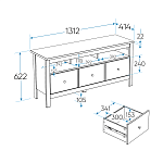 САГА тумба 3 ящика белая | изображение 3