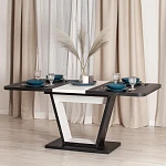 Стол обеденный VOX раздвижной, ЛДСП, 132-172x85x75,5 см, Мрамор черный/Белый | изображение 14