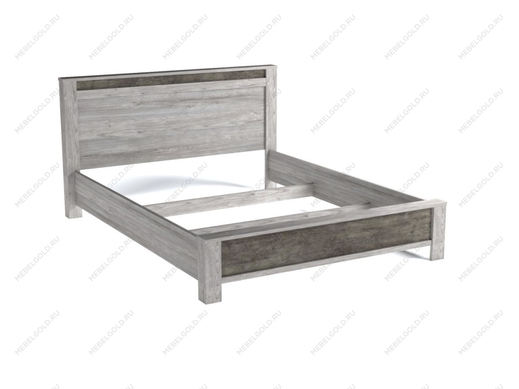 Кровать (каркас) Люкс 1600, Денвер (1764*2213*1022) Риббек серый, 11722 | изображение 1