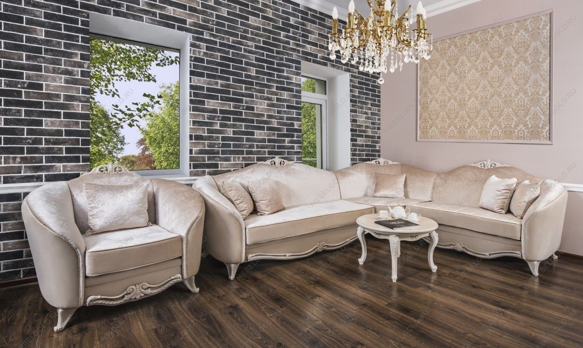 Диван Мокко угловой 3-у-1 бежевый