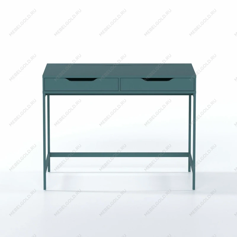 Стол письменный на металлических ножках Ингар Д 100x48x76, серо-бирюзовый/черный | изображение 4