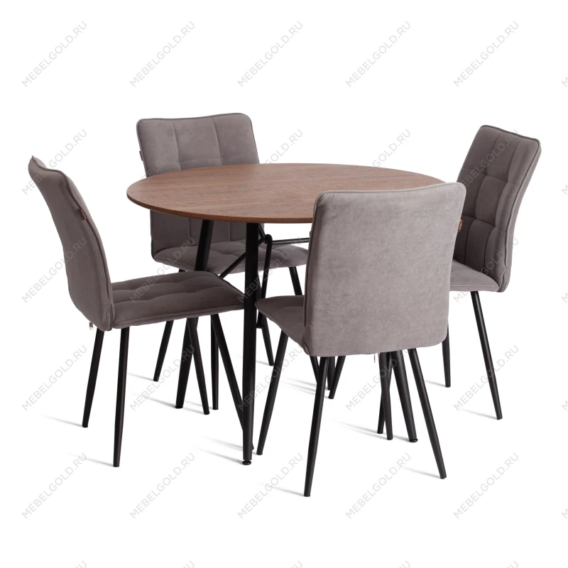 Стул обеденный Bari (2 шт. в упаковке), LT, велюр, серый/черный, 29, 41х55х89 см | изображение 9