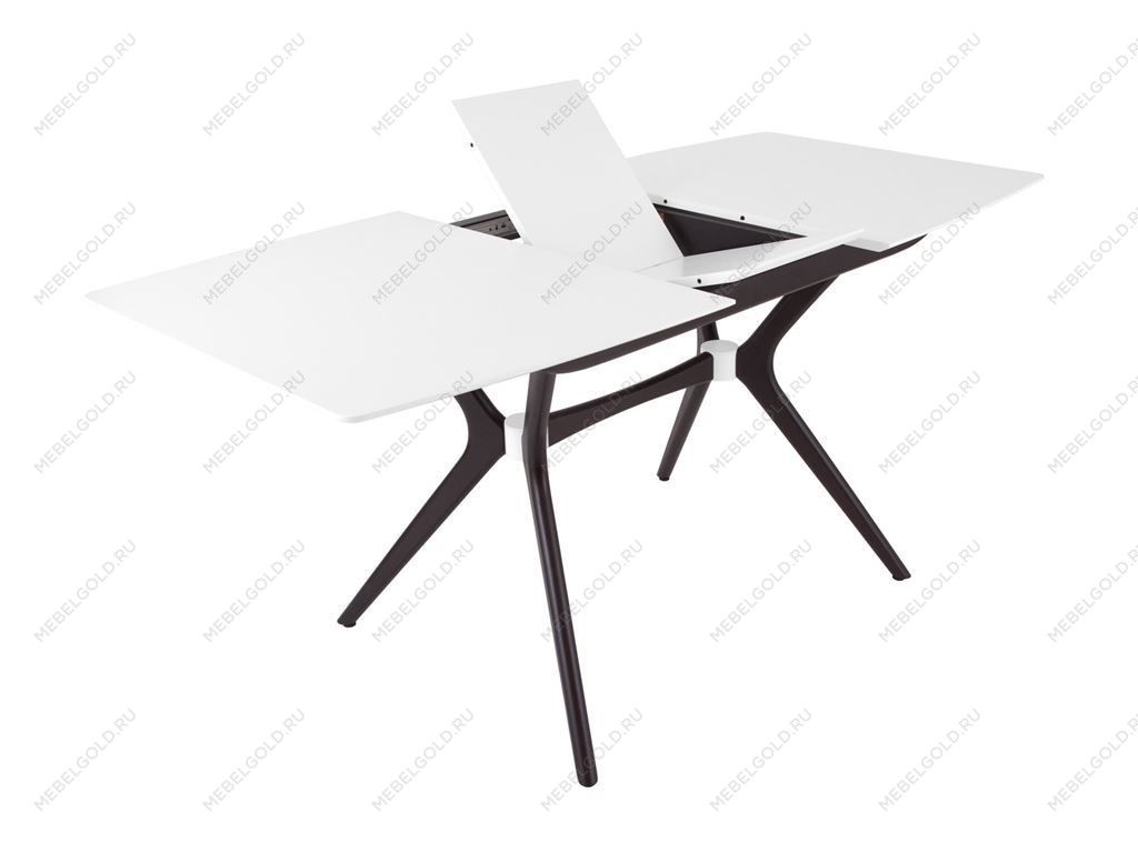 Стол Марко (1300*820+320/цвет столешницы Белый/цвет ножек Венге) | изображение 2