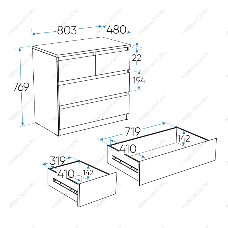 МАЛЬТА комод ИКЕА / IKEA 2+2 ящика 80х76 Дуб Венге | изображение 4
