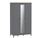 САГА шкаф 3 двери с зеркалом серый/ясень | изображение 2