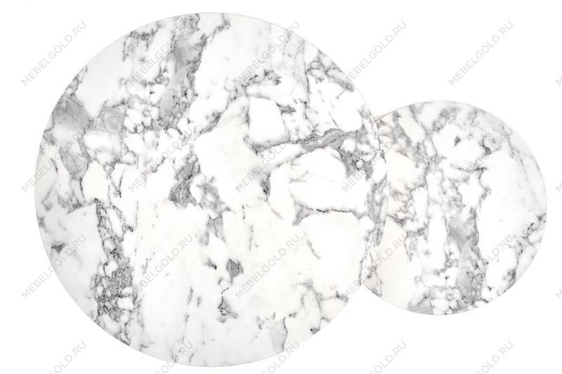 Комплект Halmar PAOLA, 2 стола журнальных (белый мрамор/золотой) | изображение 3