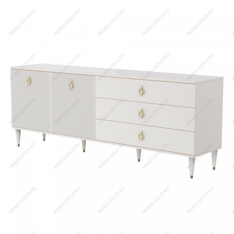 Комод для гостиной 2.1м Римини СОЛО (Бежевый/Золото) РМКМ-5(s)