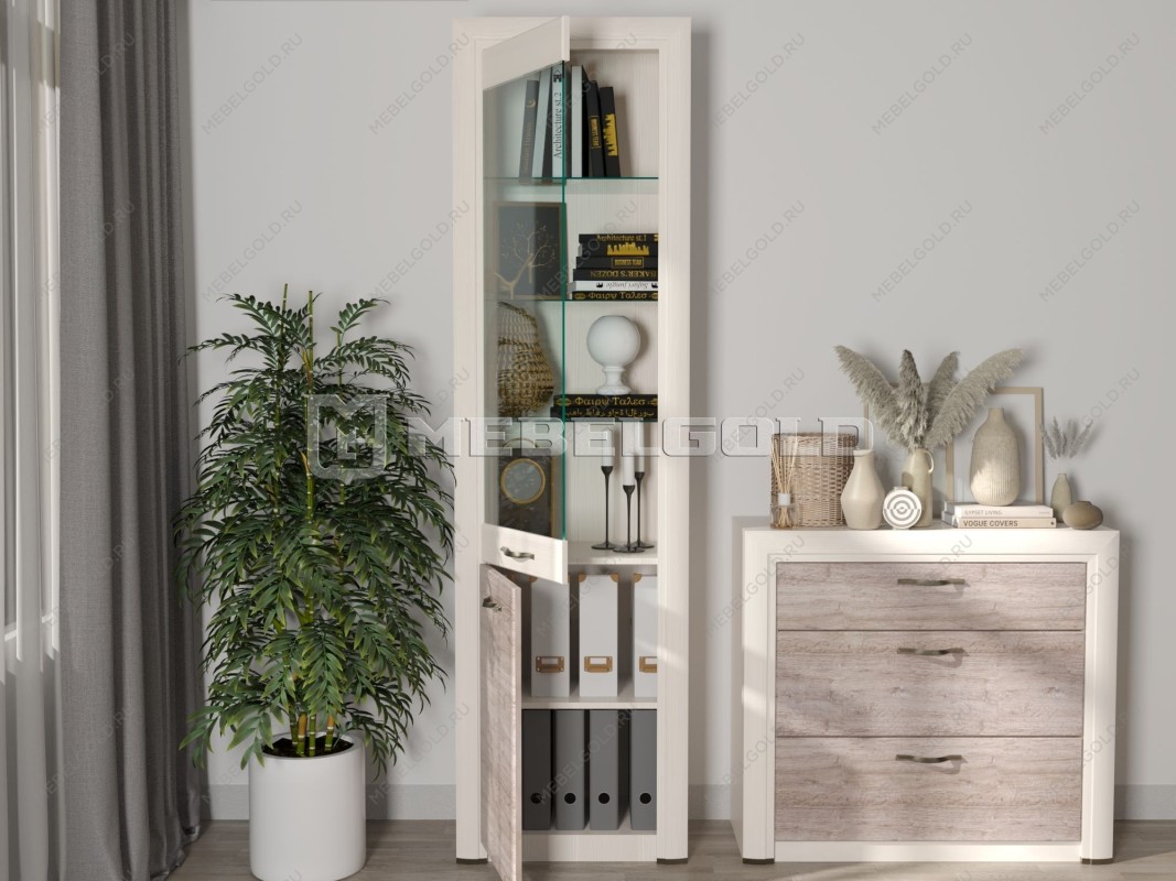 Шкаф с витриной Оливия 1V1D | изображение 2