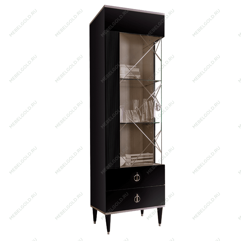 м. Марьина Роща - Витрина 1-ств. (левая) Римини СОЛО (черная серебро) РМВ1-1С (s)