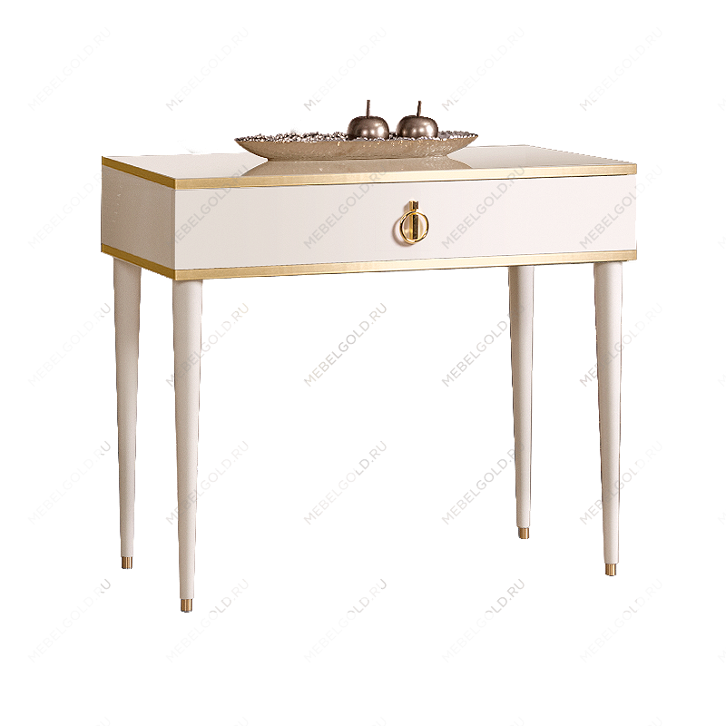 Стол туалетный узкий Римини (Слоновая кость/Золото) РМСТ-1[9]