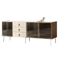 Комод 2.1м Bogemia Woodline Fa (Слоновая кость) (Lakobel/Золото) БМКМ-5[5]