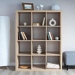 КАЛЛАКС / ФОРА Стеллаж ИКЕА / IKEA 12, широкий стеллаж с открытыми ячейками, тамбурат, дуб беленый | изображение 4