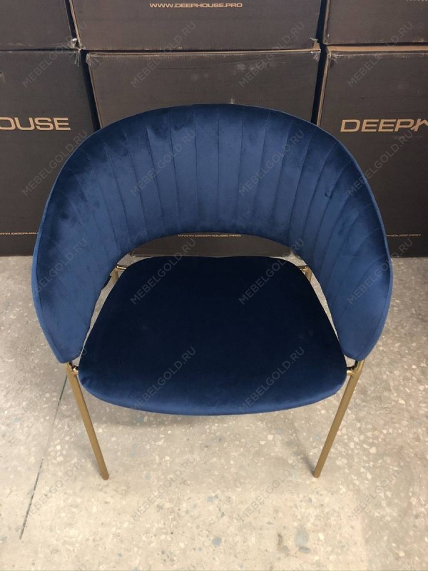 м. Римская - Стул Пиза темно-синий бархат ножки матовое золото | изображение 7