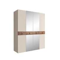 Шкаф 4-х дв. с зеркалами Bogemia Wood Fa (Слоновая кость/Золото) БМШ1/4(Wo)