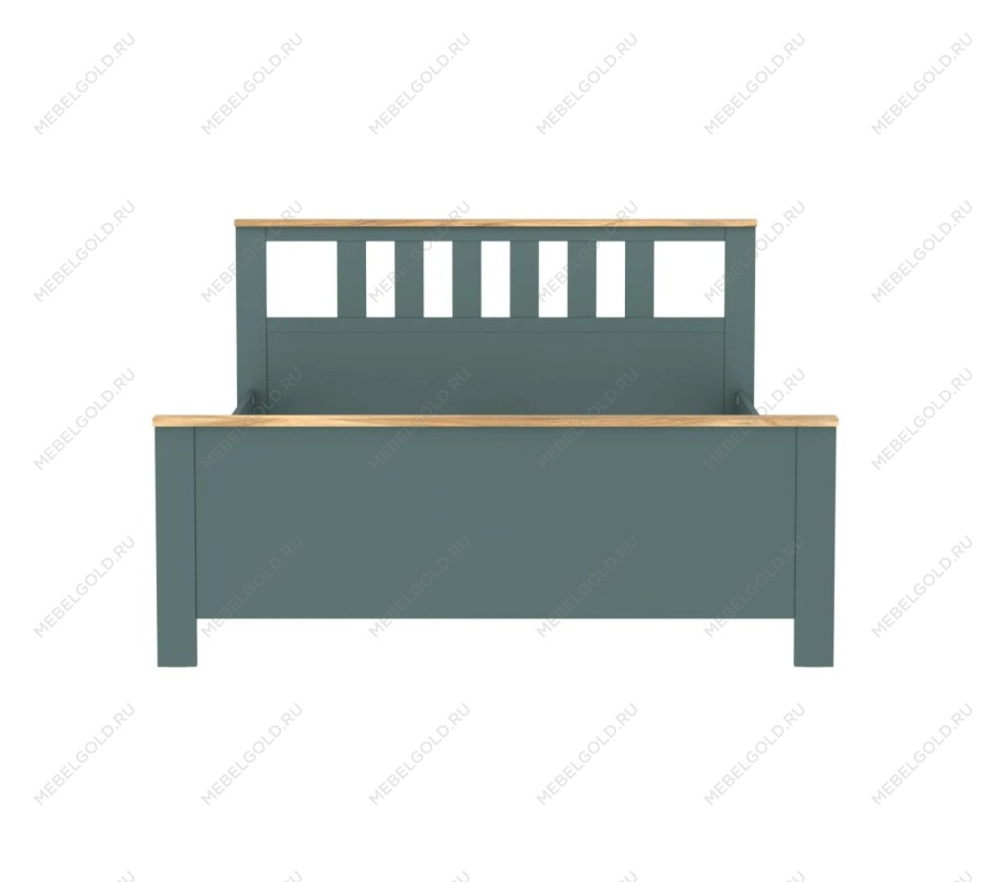 САГА кровать двойная 160х200 темно-бирюзовая/ясень | изображение 1