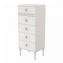 Комод узкий с планкой Римини СОЛО (Бежевый/Серебро) РМКМ-2(s)