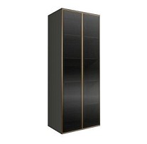 м. Марьина Роща - Шкаф 2-х дв. (2 двери стекло) Bogemia Air (Серый/Золото) БМШ2/2(2)