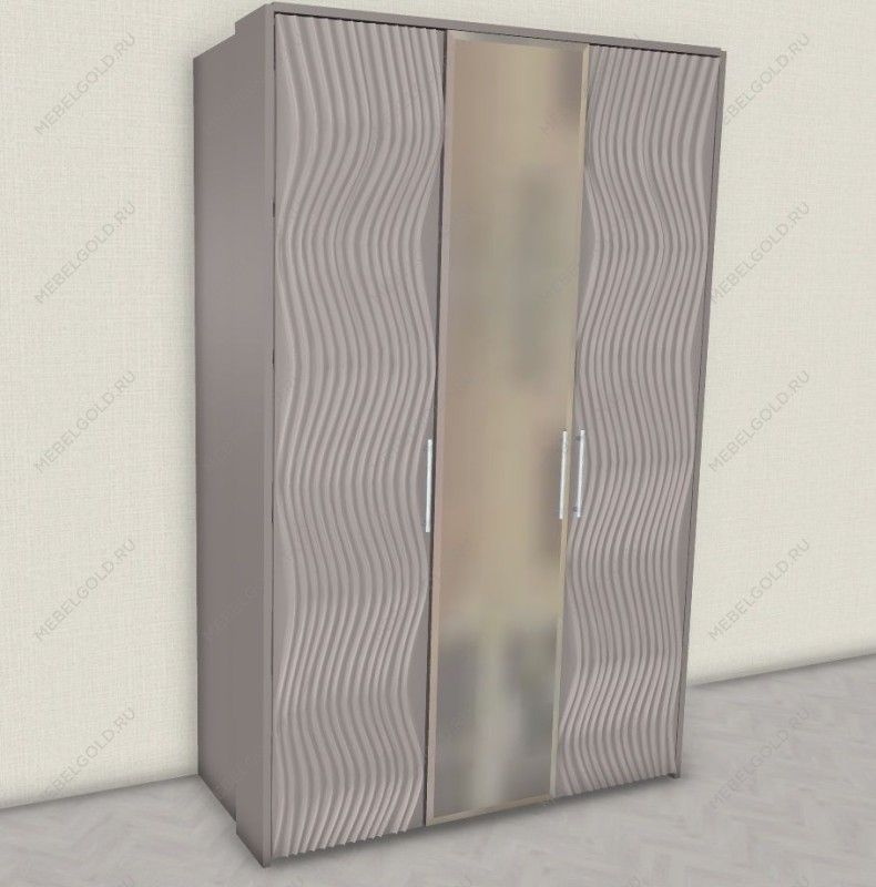 Шкаф Гравита 3-дверный серый камень глянец