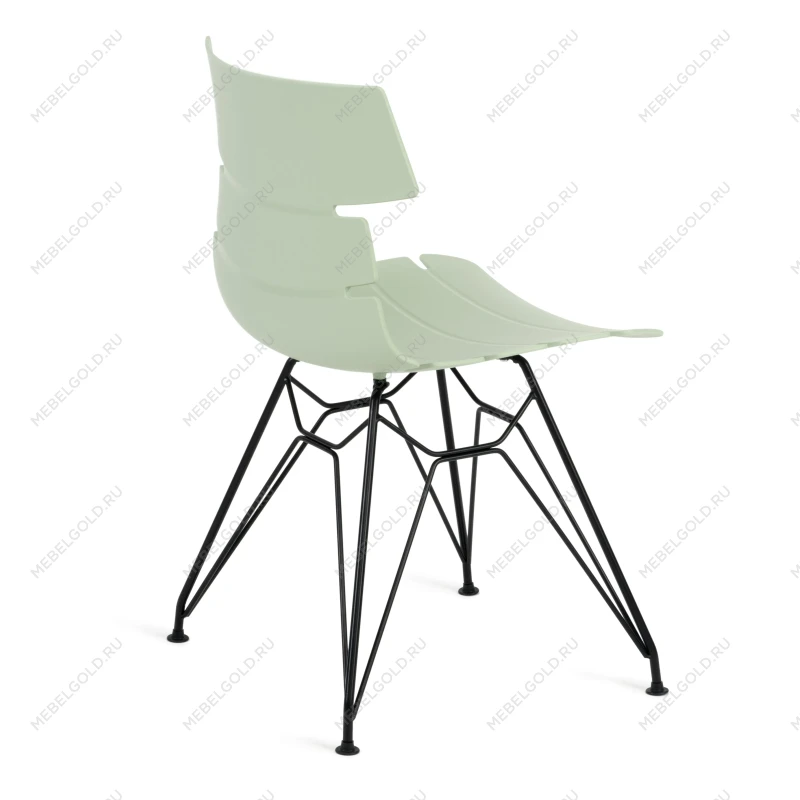 Стул HANSEN (mod. 622N)/1 шт. в упаковке, пластик/металл/эко кожа, 51х47х80 см, высота до сиденья 45 см, фисташковый/черный | изображение 2