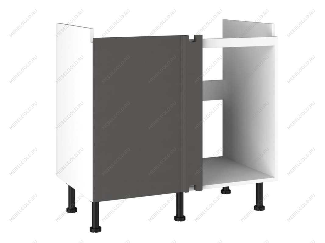 Стол под мойку угловой СМУ-100, Виста (900*534*870) Экокожа Серый, 26703