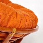 Кресло-качалка Papasan с подушкой Коньяк, оранжевый | изображение 6